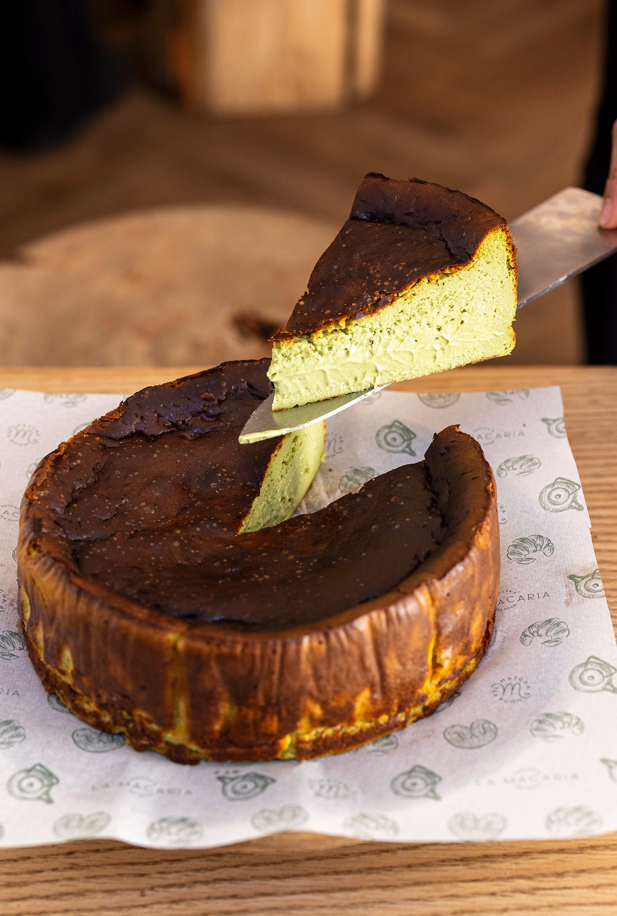 Tarta vasca de La Macaria, corte
